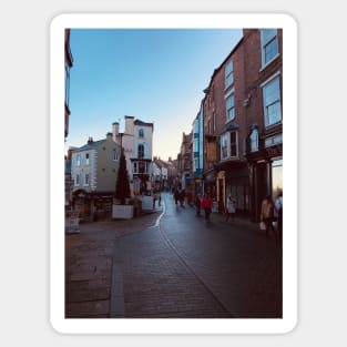 Durham city street sunset photo Sticker